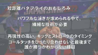 発表スライド（短距離バタフライのおもしろみ）